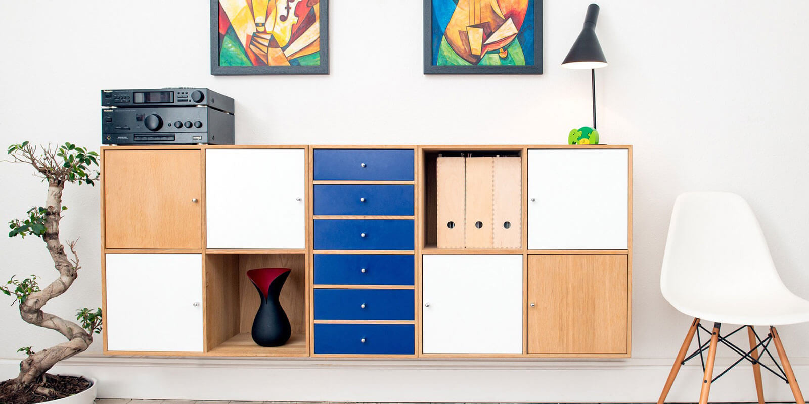 Office furniture cum wall units of TV Stand & Music Player